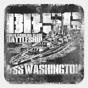 Battleship Washington Square Sticker Fyrkantigt Klistermärke