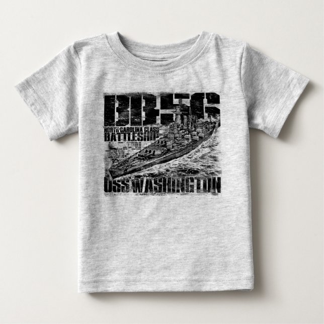 Battleship Washington T Shirt (Framsida)