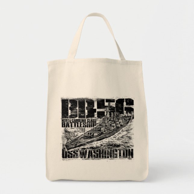 Battleship Washington Tote Bag Tygkasse (Framsidan)