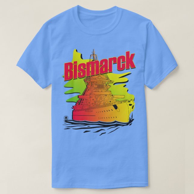 Battleshöft Bismarck Synthwave stil T Shirt (Design framsida)