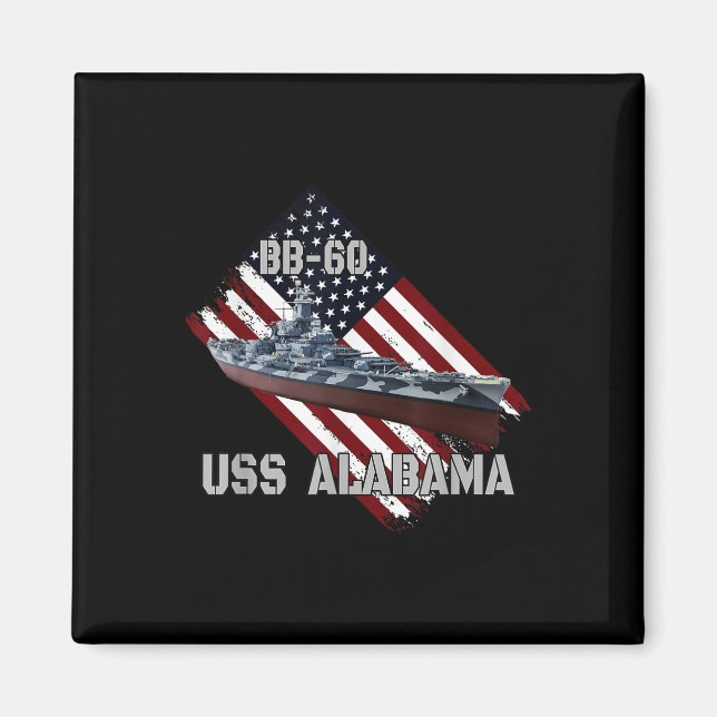 Battleshöft Uss Alabama Bb-60 &amp; Kamp mot krigs Magnet (Framsidan)