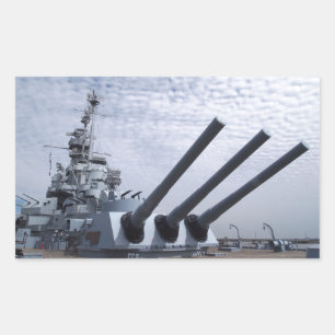 Battleshöft USS Alabama Rektangulärt Klistermärke