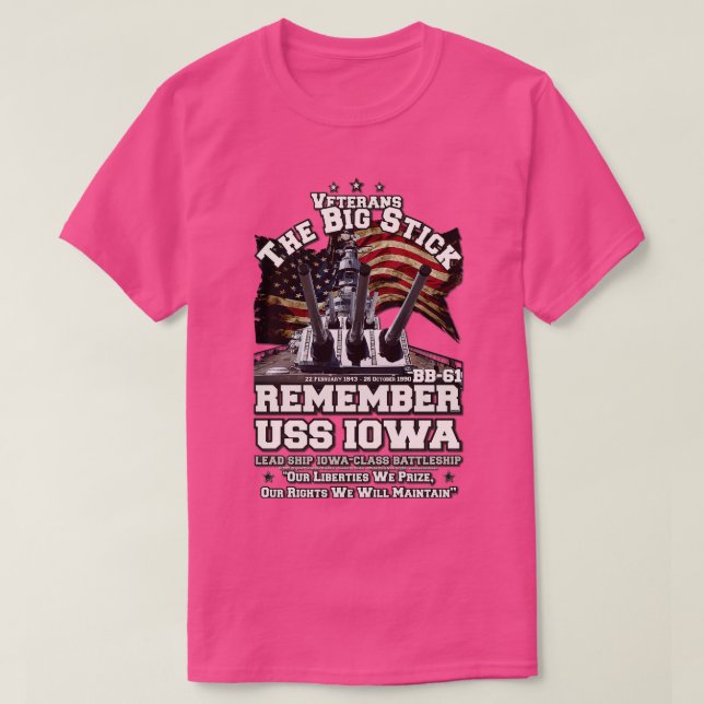 Battleshöft USS IOWA BB61 T Shirt (Design framsida)