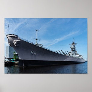 Battleshöft USS Wisconsin BB-64 Poster