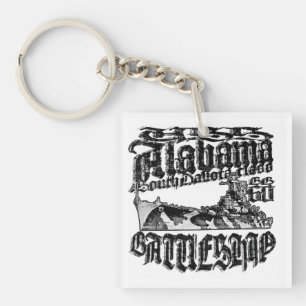 Battleshöftled Alabama-akrylisk nyckelkedja
