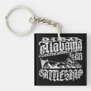 Battleshöftled Alabama-akrylisk nyckelkedja