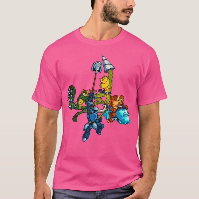 Battletoads Shovel Knight T Shirt (Framsida)
