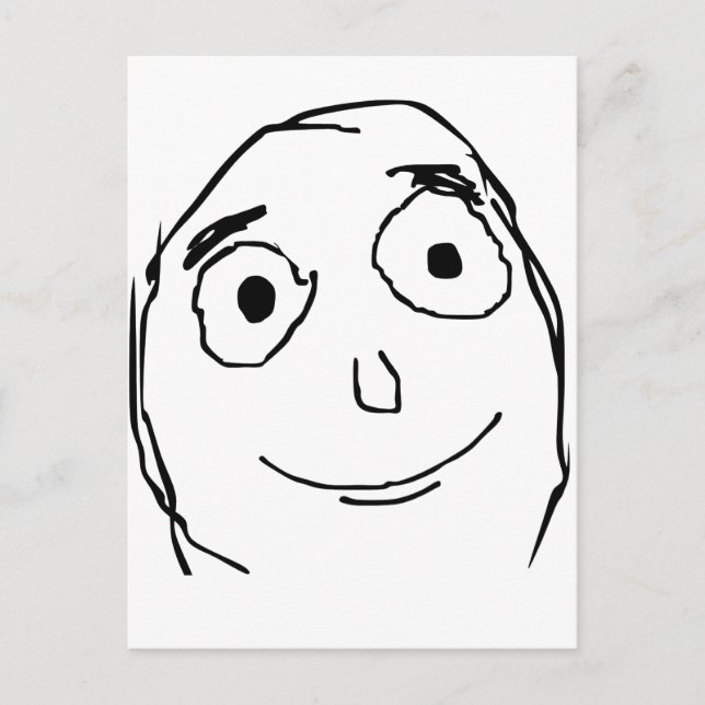 Bättre än förväntat Ansikte Vykort (Framsida)