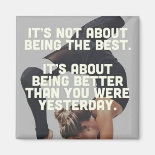 Bättre än i går - Kvinnor i Yoga Motivational Magnet