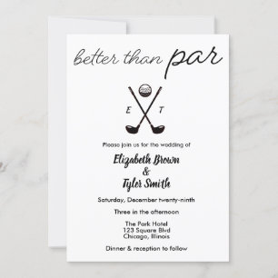 "bättre än par" Golf-themed bröllop-inbjudningar Inbjudningar