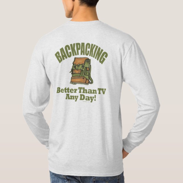 Bättre än TV - backpackning Tee Shirt (Baksida)