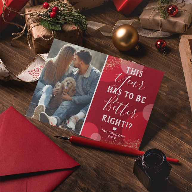 Bättre år Photo jul Red Julkort (Skapare uppladdad)