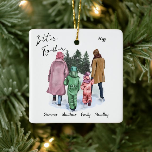 Bättre att kombinera Winter Watercolor och Namn Julgransprydnad Keramik (Träd)