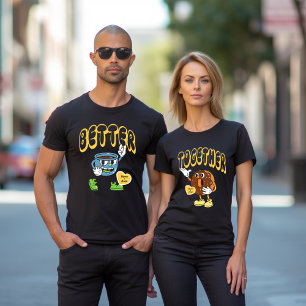 Bättre att tillsammans matcha ett par Namn-kaffeod T Shirt