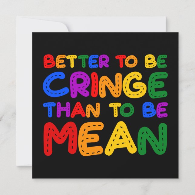 Bättre att vara Cringe än att vara Elak Inbjudningar (Framsida)