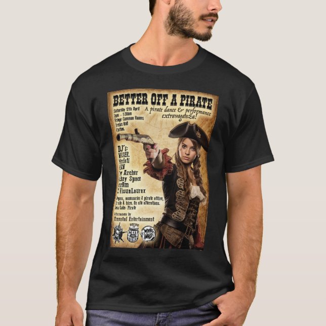 Bättre av en Pirat Tshirt T Shirt (Framsida)