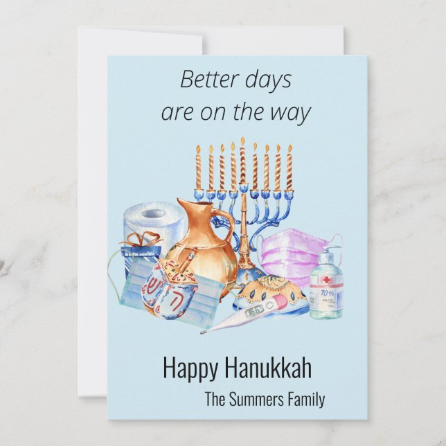 Bättre dagar är på väg Hanukkah 2021 Julkort (Framsida)