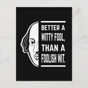 Bättre en Witty Fool Shakespeare Thespian Quote Vykort