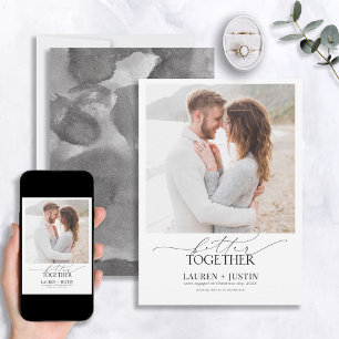 Bättre Förlovning för svartvitt-foto Inbjudningar