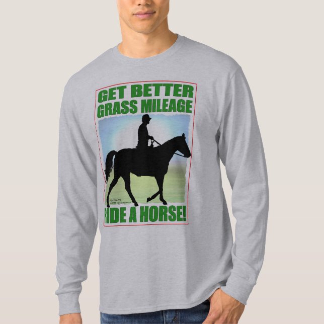 Bättre gräsmilkostnadritt en häst t-shirt (Framsida)