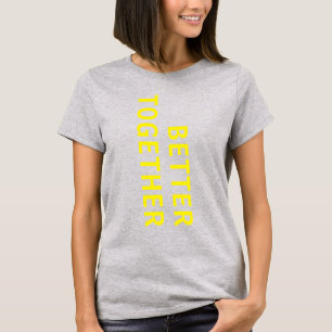 BÄTTRE Gult-typografi Bakåt Skriv ut Grått T Shirt