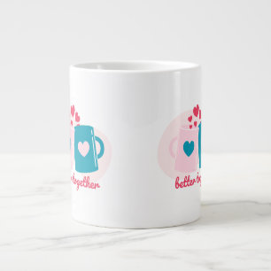Bättre ihop blått och rosa söt enkelt jumbo mugg