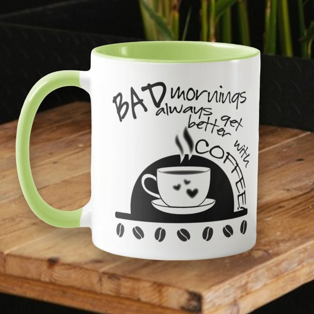 bättre inspirationsmoment med kaffesvart mugg (Select from 10 handle & inside mug color options)