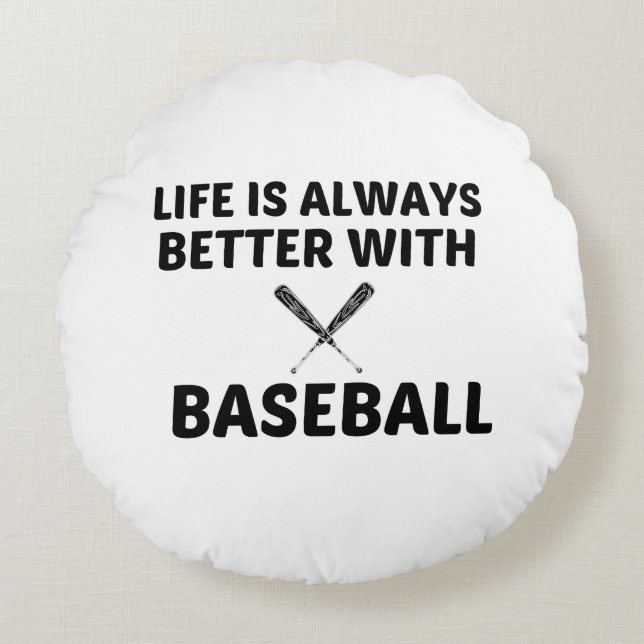BÄTTRE LIV MED BASEBALL SPORT RUND KUDDE (Framsidan)