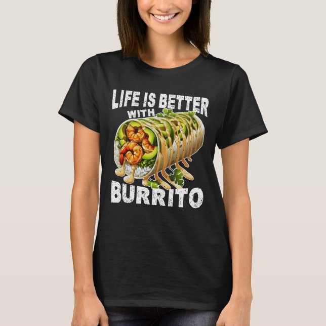 bättre liv med burrito t shirt (Framsida)
