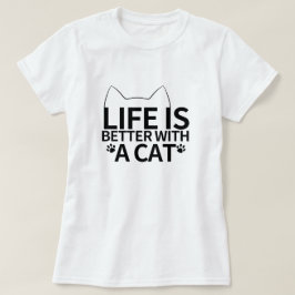 bättre liv med en katt t shirt