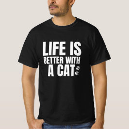 bättre liv med en katt t shirt