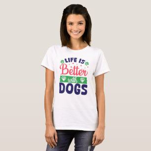 bättre liv med hundar, Hund Typografi T Shirt
