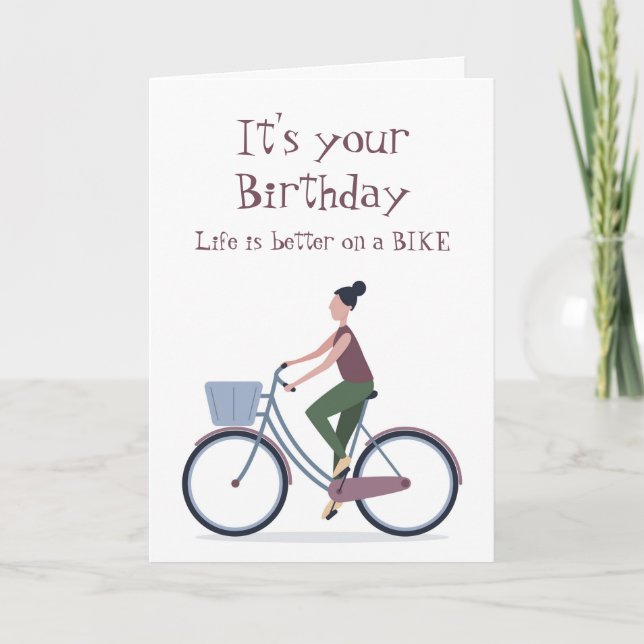 Bättre liv på Bike Birthday Hälsning Kort (Framsida)