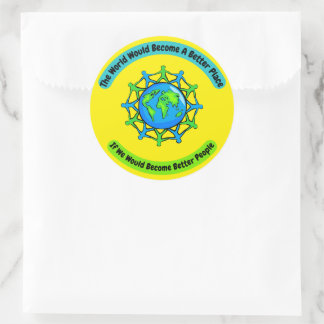 Bättre människor bättre World Lrg Sticker-uppsättn Runt Klistermärke