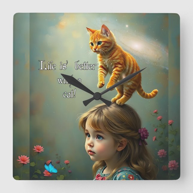 Bättre med en katt fyrkantig klocka (Framsida)