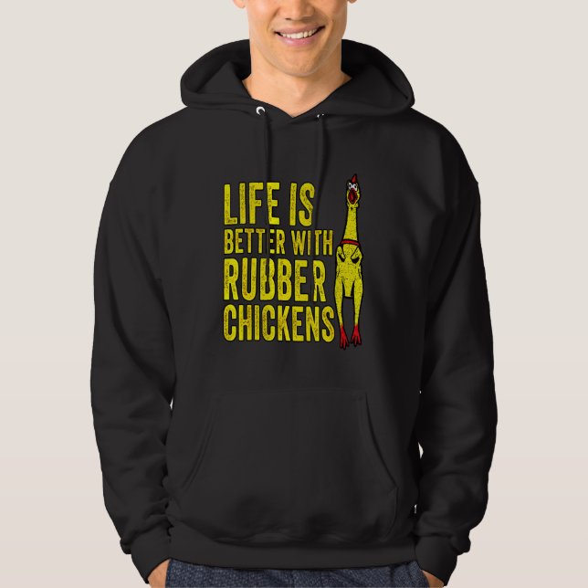 Bättre med Rubber Chicken Hoodie (Framsida)