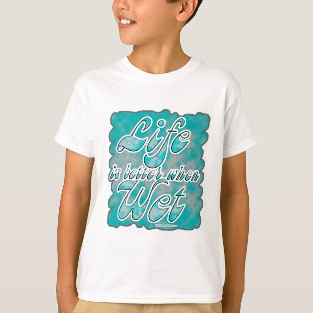 Bättre när blöt Swimming Slogan Tee Shirt (Framsida)