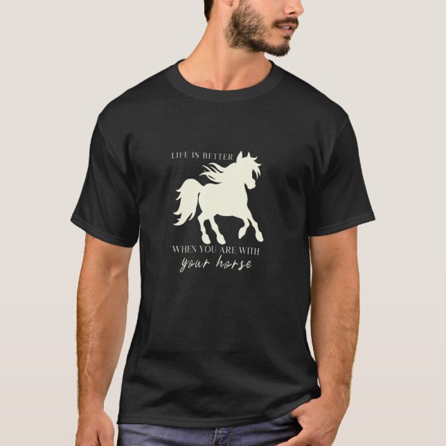 Bättre när du är med hästen t shirt (Framsida)