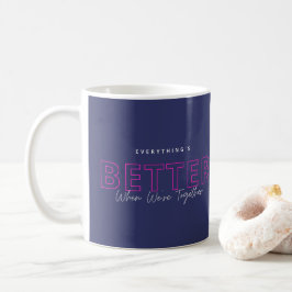 Bättre när vi är tillsammans Neon Rosa Kärlekskvot Kaffemugg