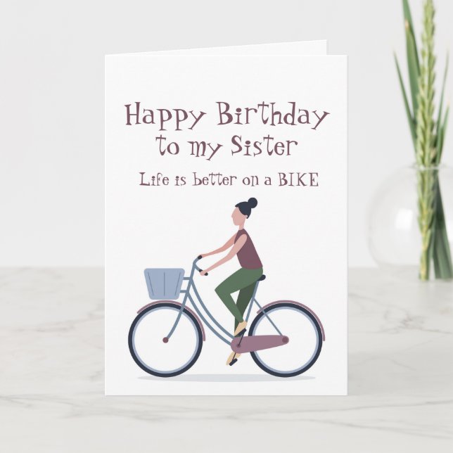 Bättre på Bike Sister Birthday Kort (Framsida)