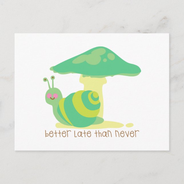 Bättre sent än aldrig vykort (Framsida)
