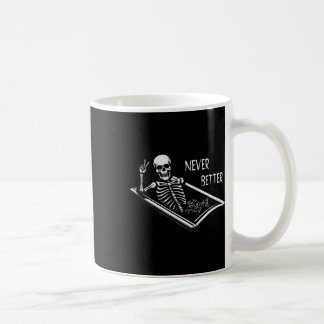 Bättre Skeleton Coffin Bra Hand Sign Hallow Kaffemugg