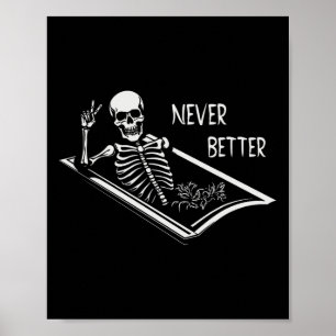 Bättre Skeleton Coffin Bra Hand Sign Hallow Poster
