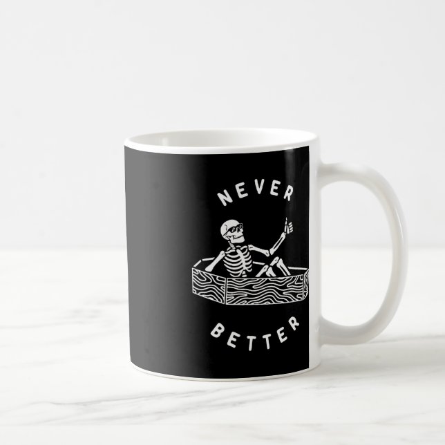 Bättre Skeleton Funny Skull Halloween Kaffemugg (Höger)
