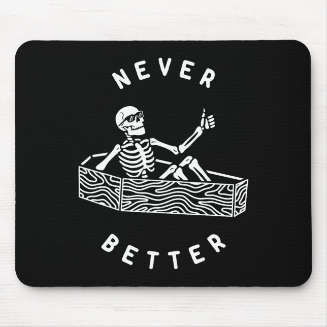 Bättre Skeleton Funny Skull Halloween Musmatta (Framsidan)