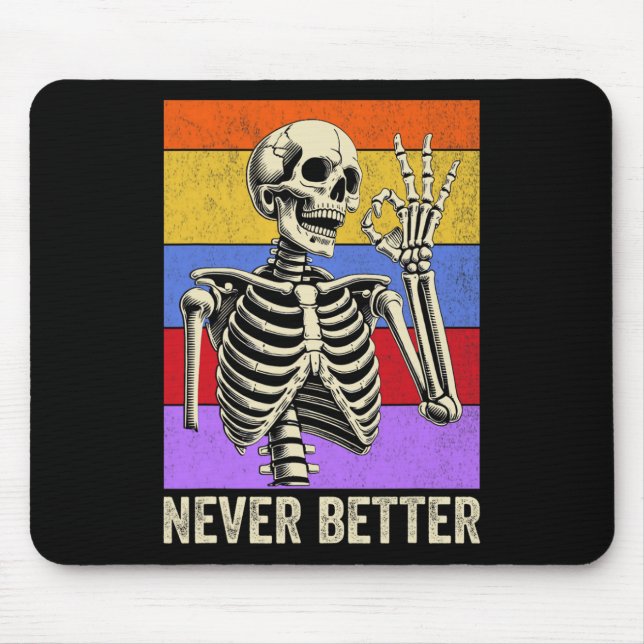 Bättre Skeleton Retro Funny Halloween Manar Wo Musmatta (Framsidan)