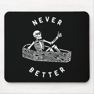 Bättre Skeleton Roligt Skull Halloween Musmatta