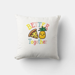 Bättre Tillsammans Ananas Pizza Roligt Kawaii-Par Kudde