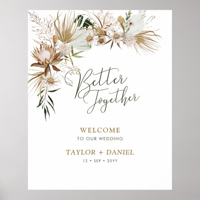 Bättre Tillsammans | Boho Bohemisk Bröllopsvälkoms Poster (Framsidan)