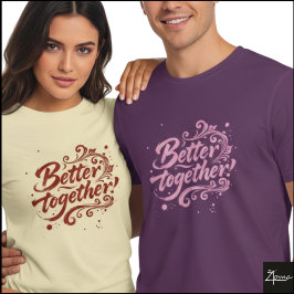 Bättre Tillsammans Borstskrift Grunge Virvlar T Shirt